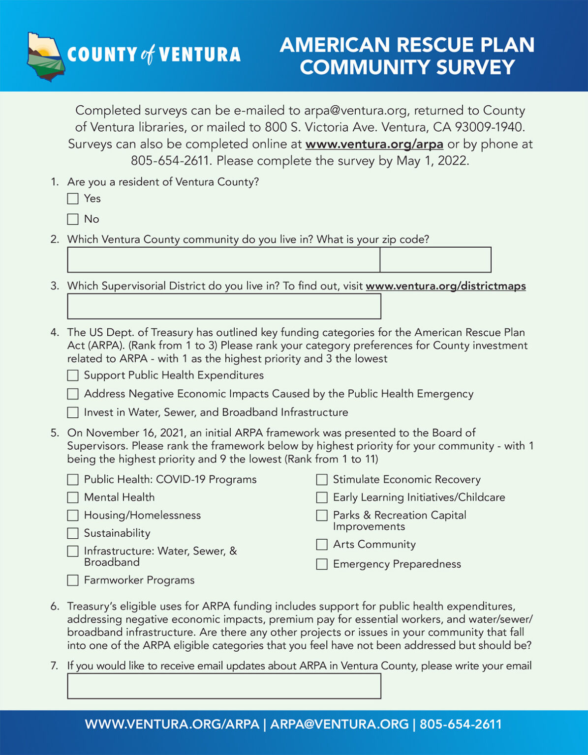 American Rescue Plan – County of Ventura